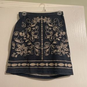 Blue embroidered skirt